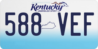 KY license plate 588VEF