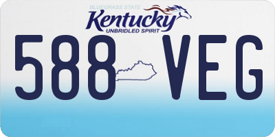 KY license plate 588VEG