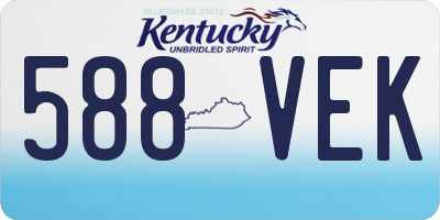 KY license plate 588VEK