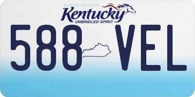 KY license plate 588VEL