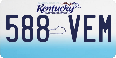 KY license plate 588VEM