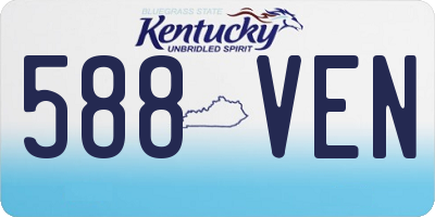 KY license plate 588VEN