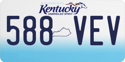 KY license plate 588VEV
