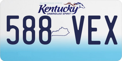 KY license plate 588VEX
