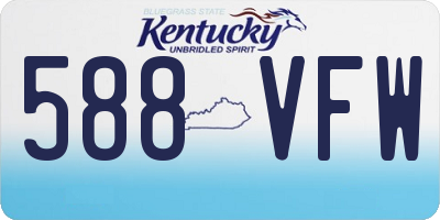 KY license plate 588VFW