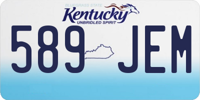 KY license plate 589JEM