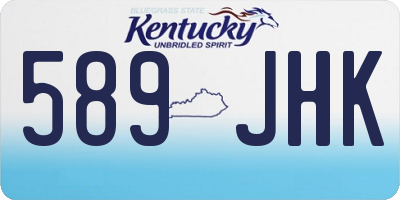 KY license plate 589JHK