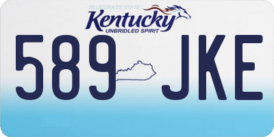 KY license plate 589JKE