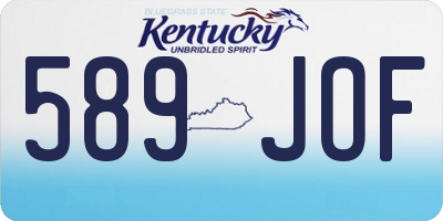 KY license plate 589JOF