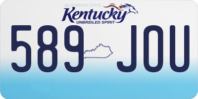 KY license plate 589JOU