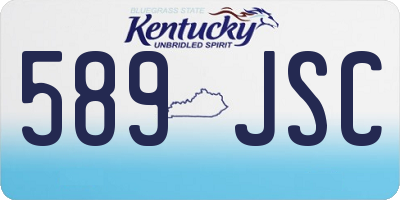 KY license plate 589JSC