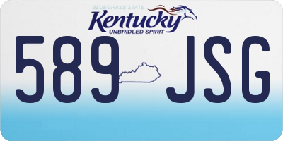 KY license plate 589JSG