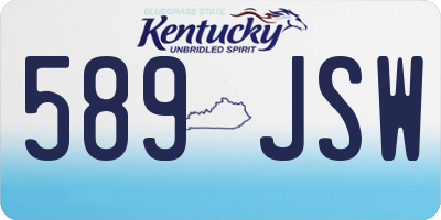 KY license plate 589JSW
