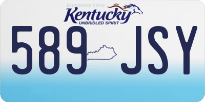 KY license plate 589JSY