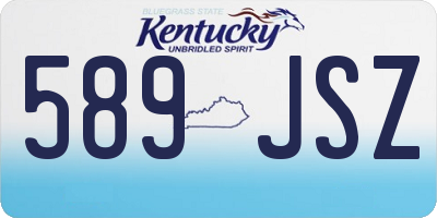 KY license plate 589JSZ