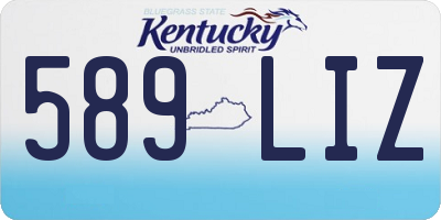 KY license plate 589LIZ