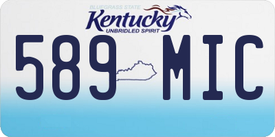 KY license plate 589MIC