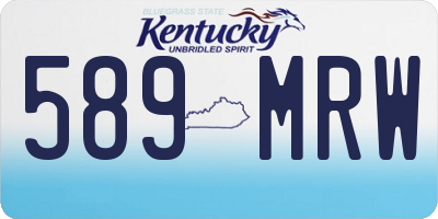 KY license plate 589MRW