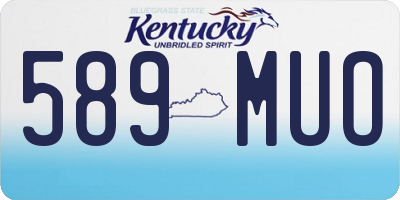 KY license plate 589MUO