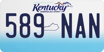 KY license plate 589NAN