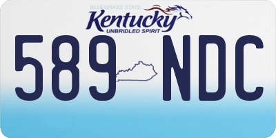 KY license plate 589NDC