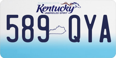 KY license plate 589QYA