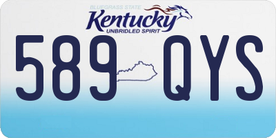 KY license plate 589QYS