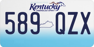 KY license plate 589QZX