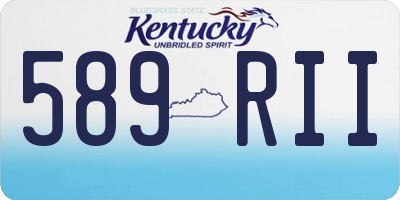 KY license plate 589RII
