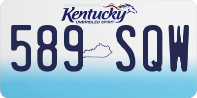 KY license plate 589SQW