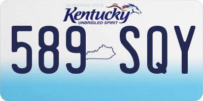 KY license plate 589SQY