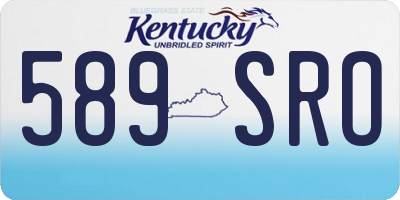 KY license plate 589SRO
