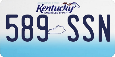 KY license plate 589SSN