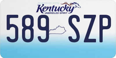 KY license plate 589SZP