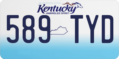 KY license plate 589TYD
