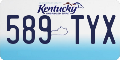 KY license plate 589TYX