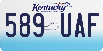 KY license plate 589UAF