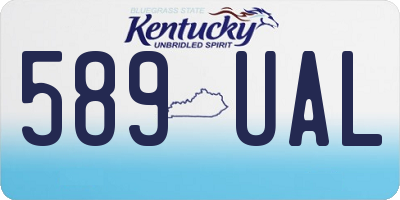 KY license plate 589UAL
