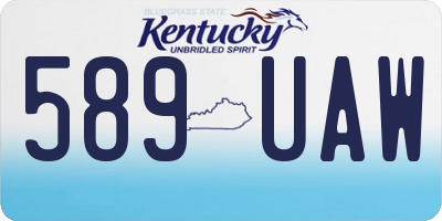 KY license plate 589UAW