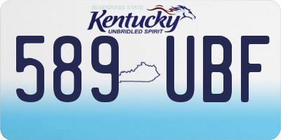KY license plate 589UBF