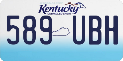 KY license plate 589UBH