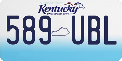 KY license plate 589UBL