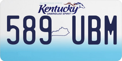 KY license plate 589UBM