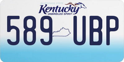 KY license plate 589UBP
