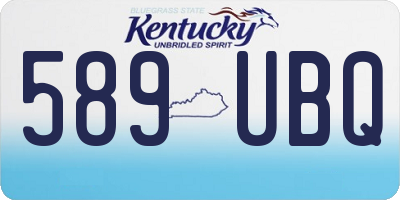 KY license plate 589UBQ