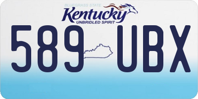 KY license plate 589UBX