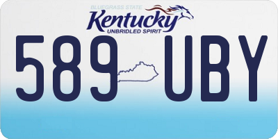 KY license plate 589UBY
