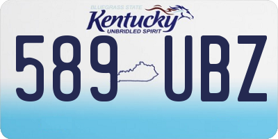 KY license plate 589UBZ