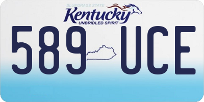 KY license plate 589UCE