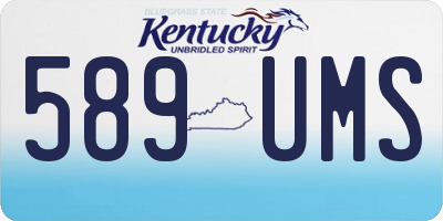 KY license plate 589UMS
